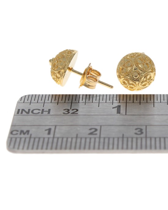 Rope Accent Dome Stud Earrings